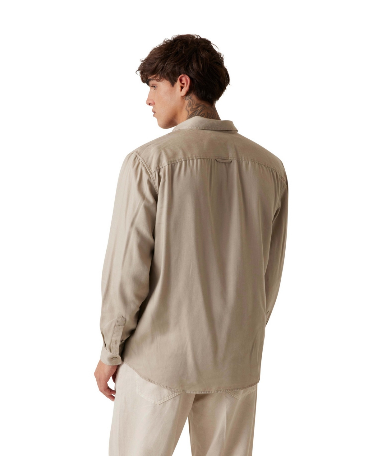 Guess Men's Washed Fluid Shirt In Neutral
