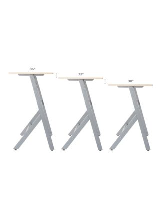 Standing Collaboration Desk for Kids and Adults: Adjustable Height Birch Plywood Table with Metal Legs for Home, Office, Classrooms and More