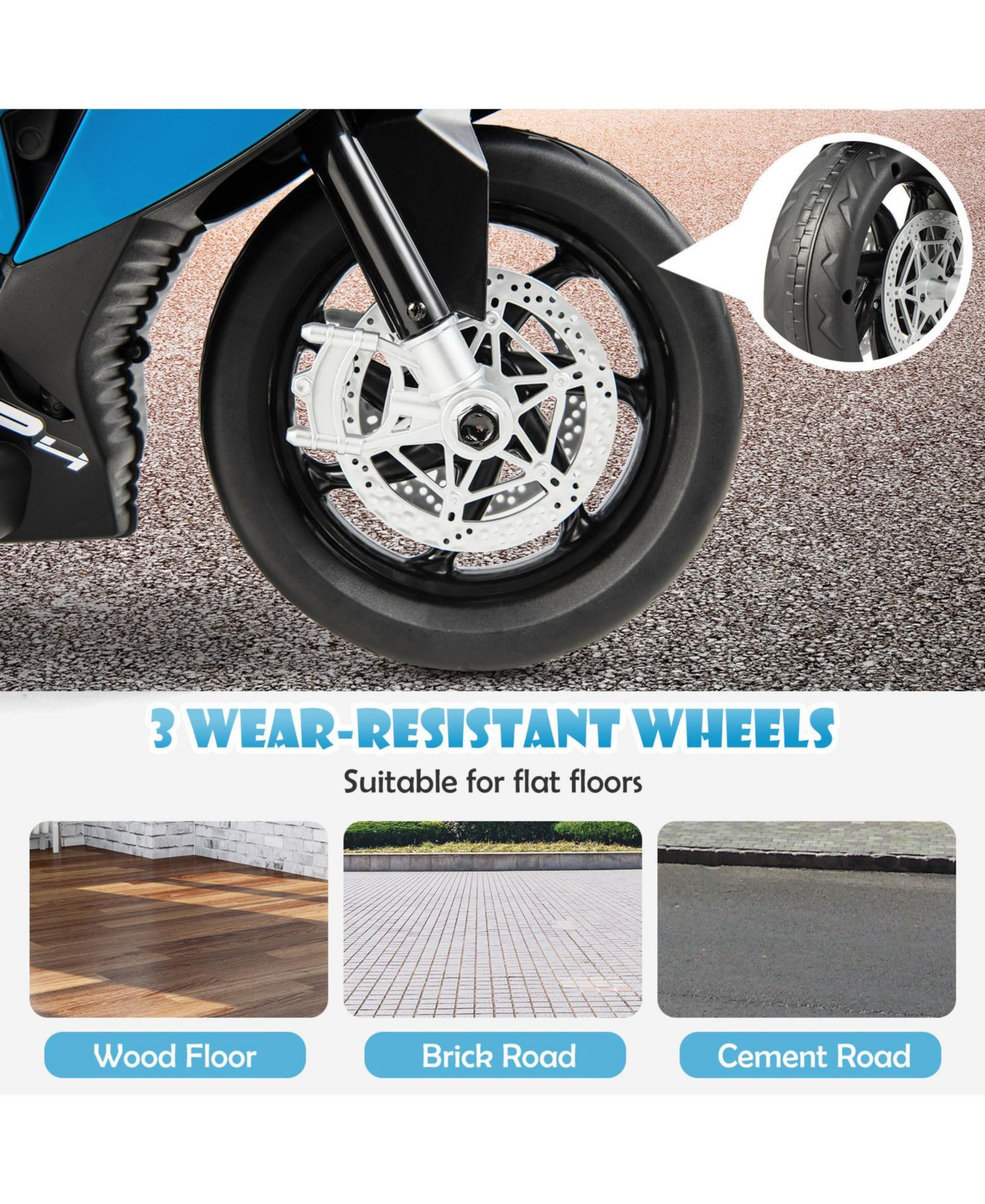 Детская игрушка Mecale 12V Licensed BMW Kids Motorcycle Ride-On Toy for 37-96 Months Old Kids, цвет: Синий — фото 4