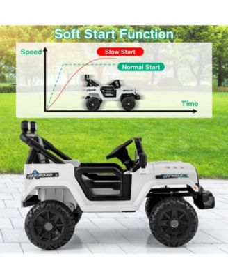 12V Kids Ride on Truck Car with Remote Control Threaded Wheels and 3 Speeds