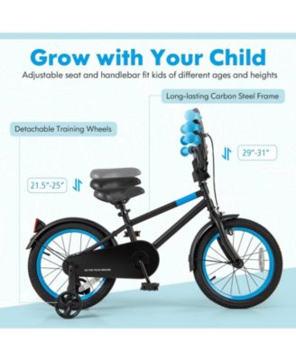 Kids Bike with Adjustable Handlebar and Saddle Blue