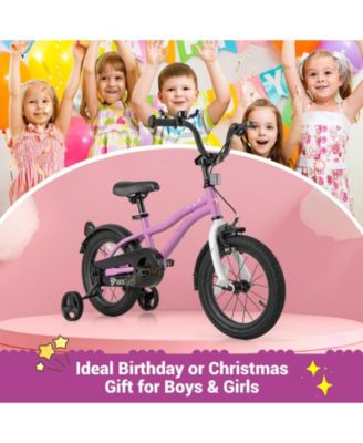 Kids Bike 14-Inch Children Training Bicycle with 2 Brake for 3-8 Years Old