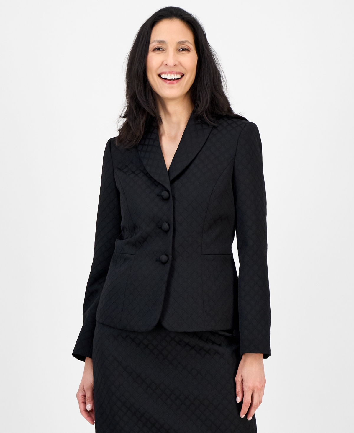 Le Suit Women's Shawl-collar Jacket & Pencil Skirt Suit In Black