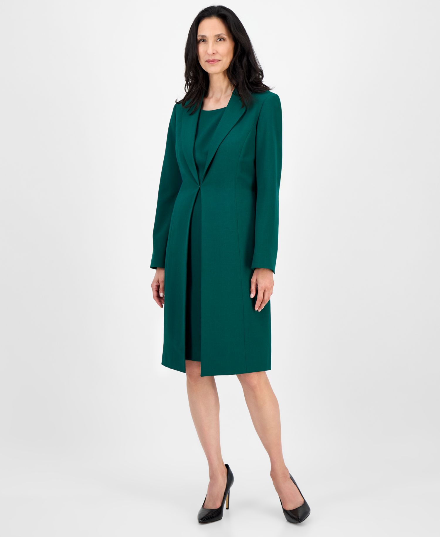 Women's Topper Jacket & Sleeveless 2 Piece Dress Suit, Regular & Petite