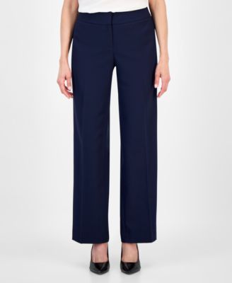 Women's Notched Collar Wide-Leg Pantsuit Set, Regular & Petite