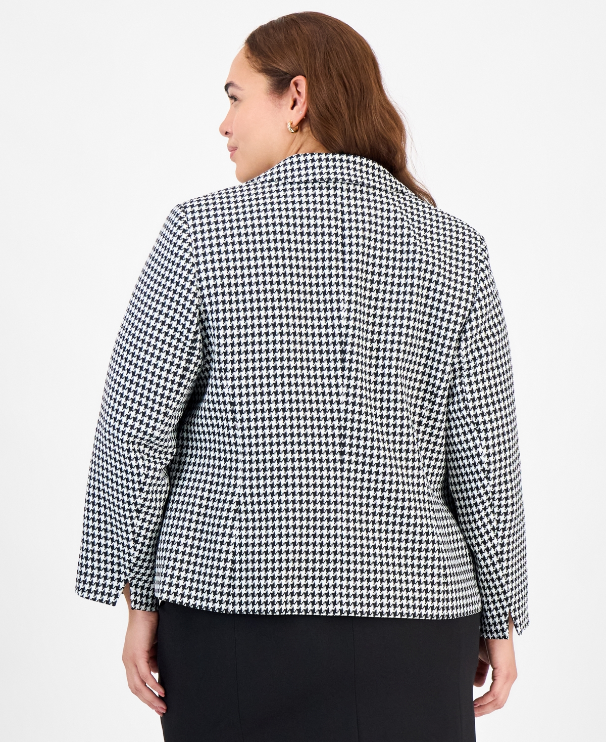 Le Suit Plus Pencil Skirt Houndstooth