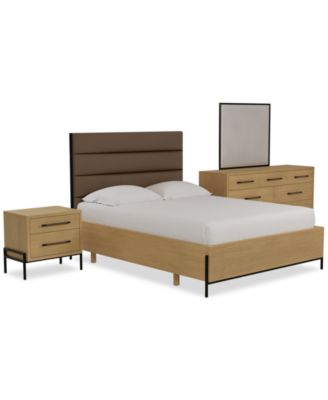Furniture - Linstead 3-Pc. Queen Upholstered Set (Bed, Dresser & Nightstand)
