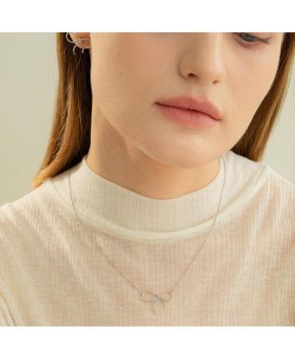 Sterling Silver 18k Gold Plated Colette Chic Ribbon Stud Earrings