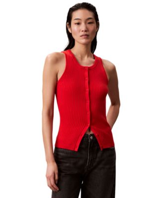 Women's Smooth Cotton Rib Sweater Tank