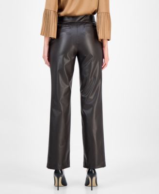 Women's Faux-Leather Pull-On Pants