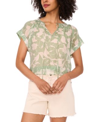 Vince Camuto - Women's Shirred-Neck Peasant Blouse