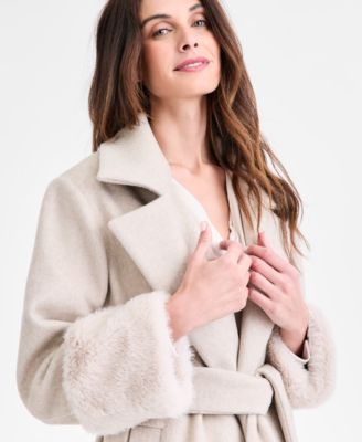 Women's Tie-Front Coat With Removable Tie