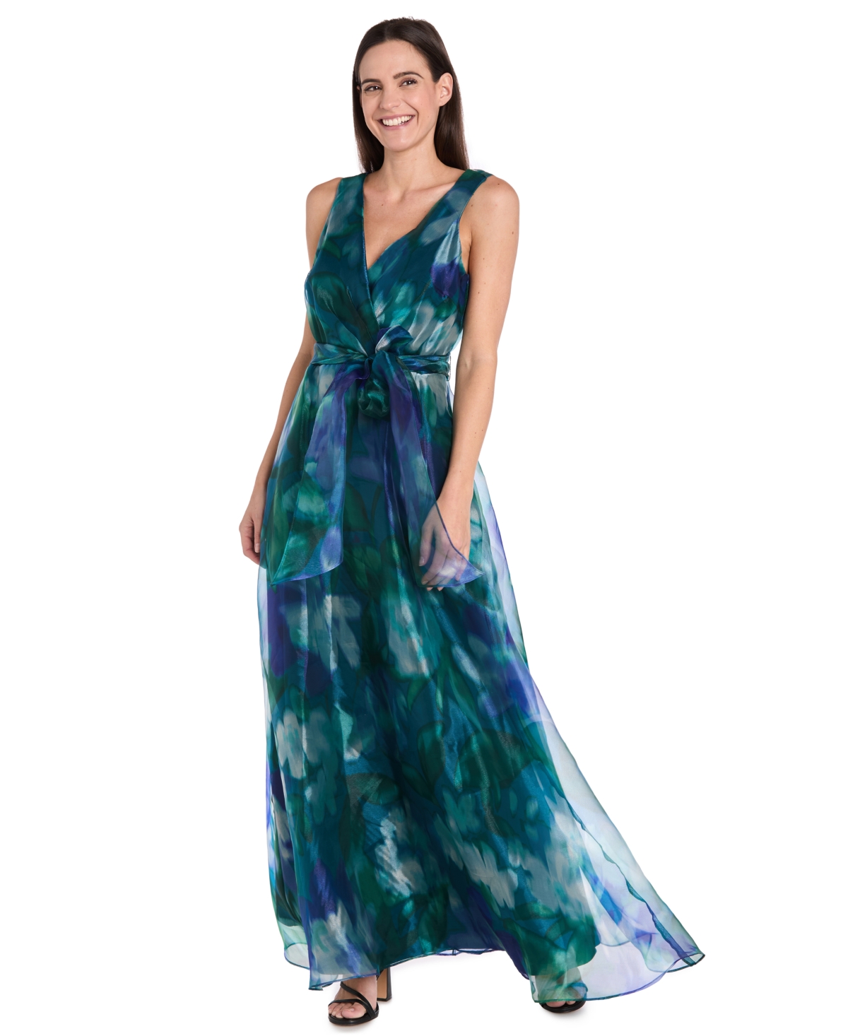 R & M Richards Women's Sleeveless Bow-tie A-line Dress