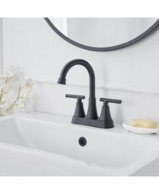 4 in. Centerset 2-Handle High-Arc Bathroom Faucet in Matte Black