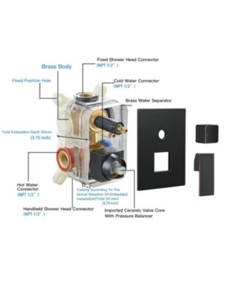 Luxurious Single Handle 2-Spray 10 in. Wall Mount Square Shower Head with Hand Shower Faucet