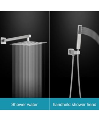 3-Spray Patterns With 2.5 GPM 10 in. Showerhead Wall Mounted Dual Shower Heads With Valve