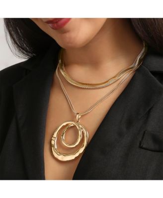 Layered Spiral Pendant Necklace