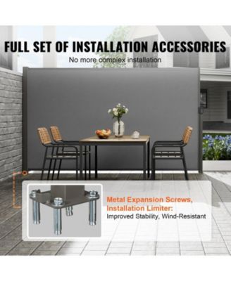 Retractable Side Awning Outdoor Privacy Screen UV Block Waterproof Divider for Patio