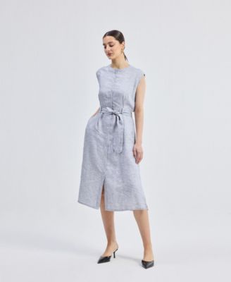 Women's Back Cut Out Linen Dress