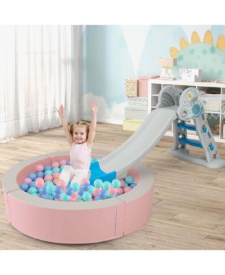 44.5" x 10" Baby Ball Pit Detachable Foam Ball Pit with 50 Colorful Ocean Balls