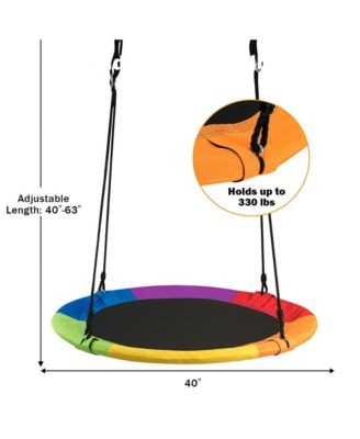 Boys 40'' Flying Saucer Tree Swing Extra Large Heavy Duty A-Frame Steel Swing Stand