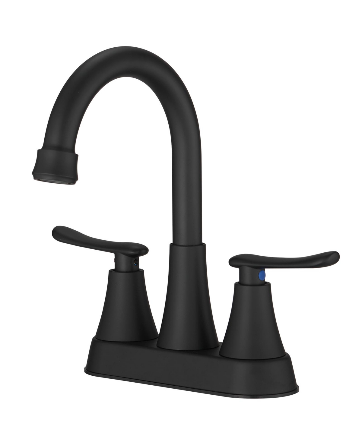 4 in. Centerset 2-Handle High-Arc Bathroom Faucet in Brushed Nickel - Matte black
