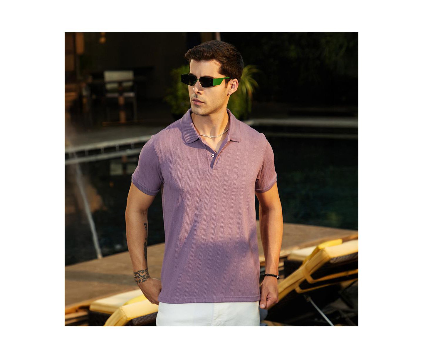 Мужская футболка Cahoot Campus Sutra Beaver Brown Spirit Weave Polo, цвет: Фиолетовый — фото 2
