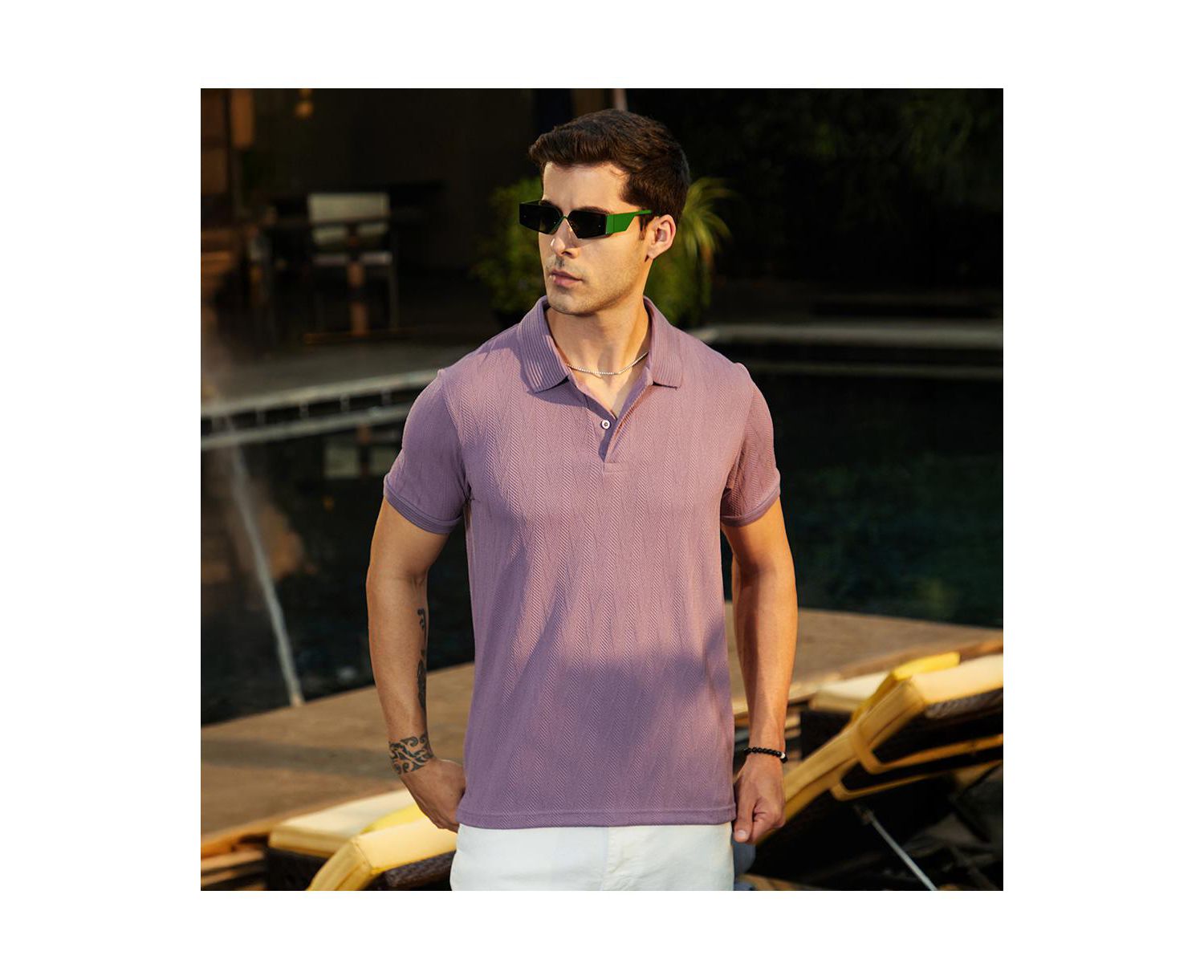 Men's Beaver Brown Spirit Weave Polo T-Shirt