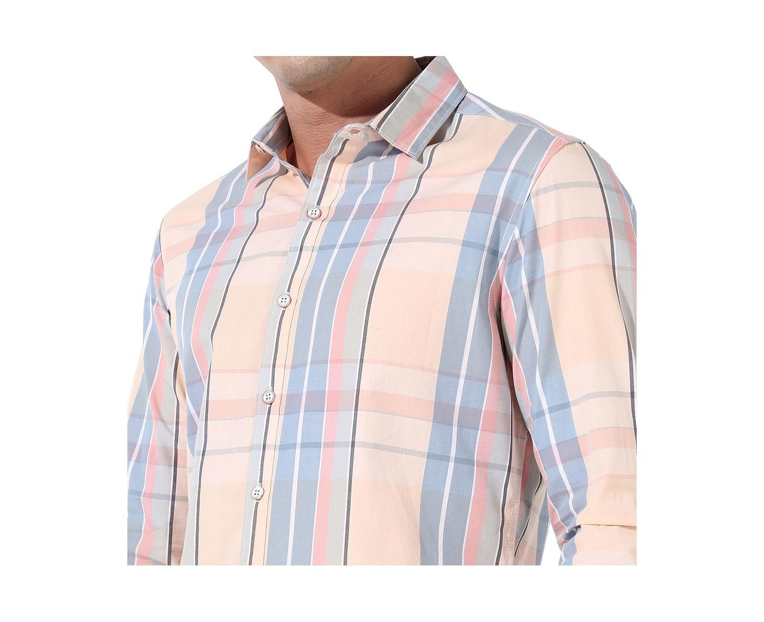 Men's Cotton Plaid Button Up Shirt