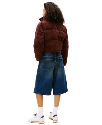 Women's Corduroy Cropped Puffer Jacket