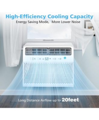 12,000 BTU Window AC Quiet Energy Efficient Cools up to 550 SqFt 6 in 1 Modes 3 Fan Speeds Remote Control Touch Panel for Home or Office