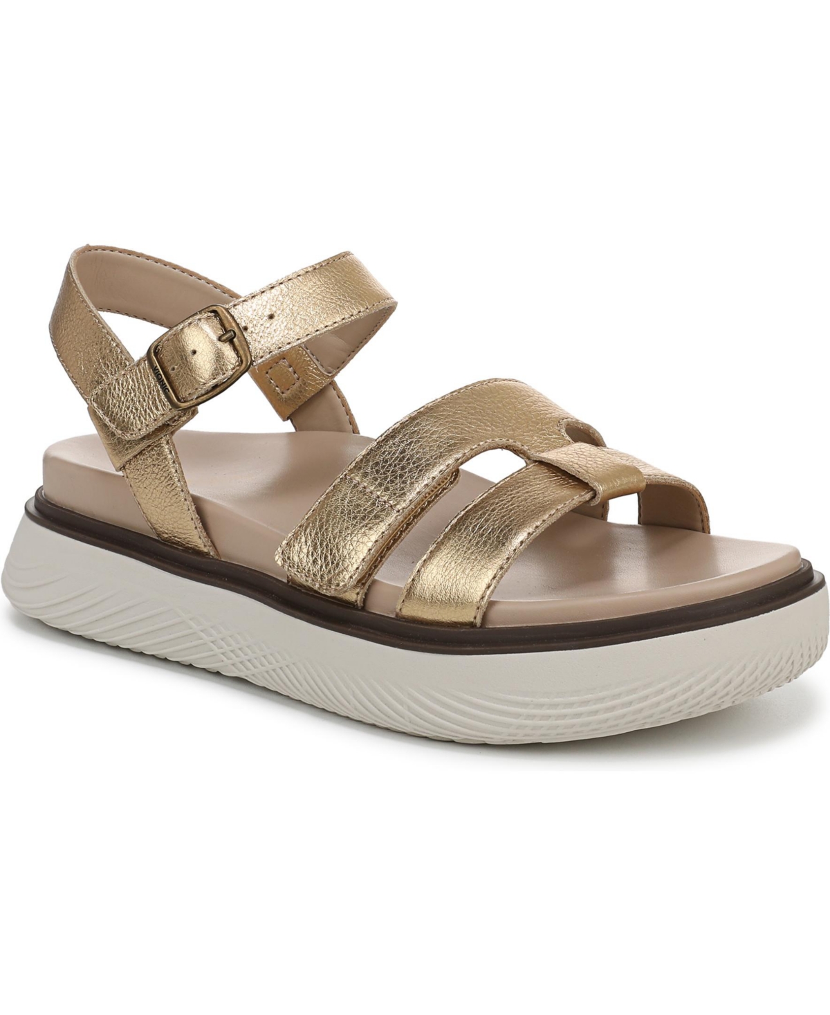 Womens Solana Strappy Sandals - Gold leather