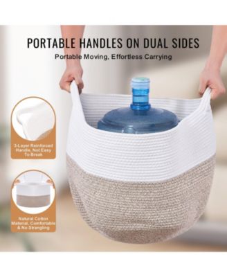 Cotton Rope Storage Basket Woven Organizer Bin for Blankets Towels or Pillows