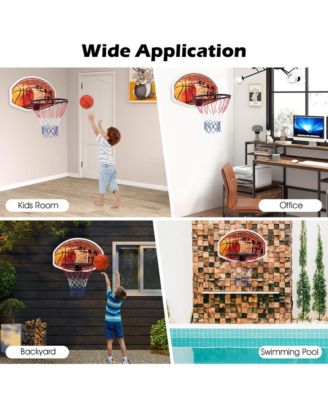 Wall Mounted Fan Backboard With  2 nets  Basketball Hoop and Rim Outdoor Indoor Sports