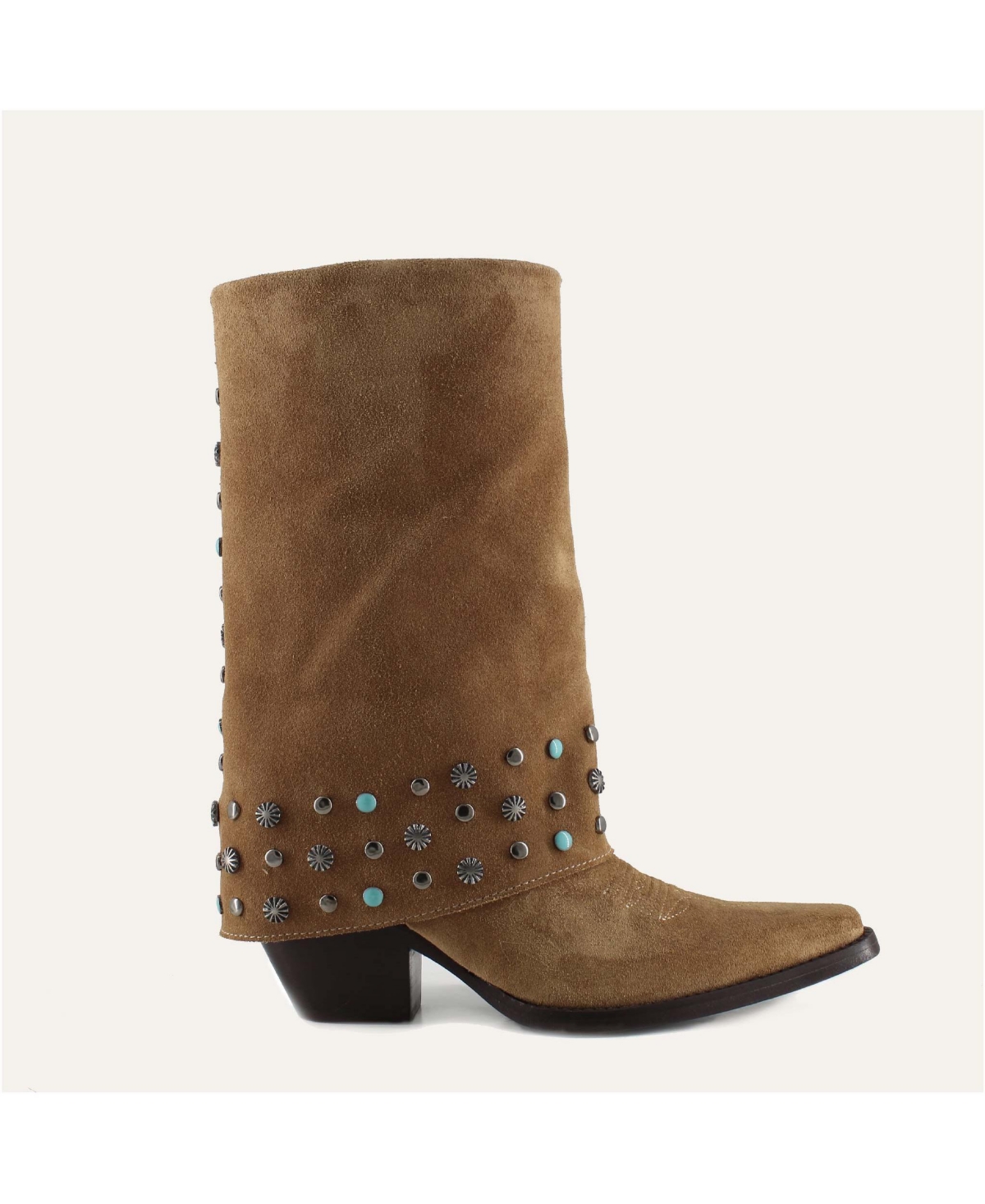 Arianna Old Gold Leather Cowgirl Boots - Stylish Western Footwear & Comfort By Buck & Brana - Old gold