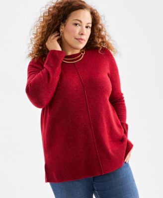 Style & Co - Plus Size Seam-Front Lux Tunic Sweater