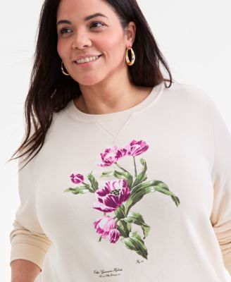 Plus Size Leicester Floral Graphic Sweatshirt, Macy's Exclusive
