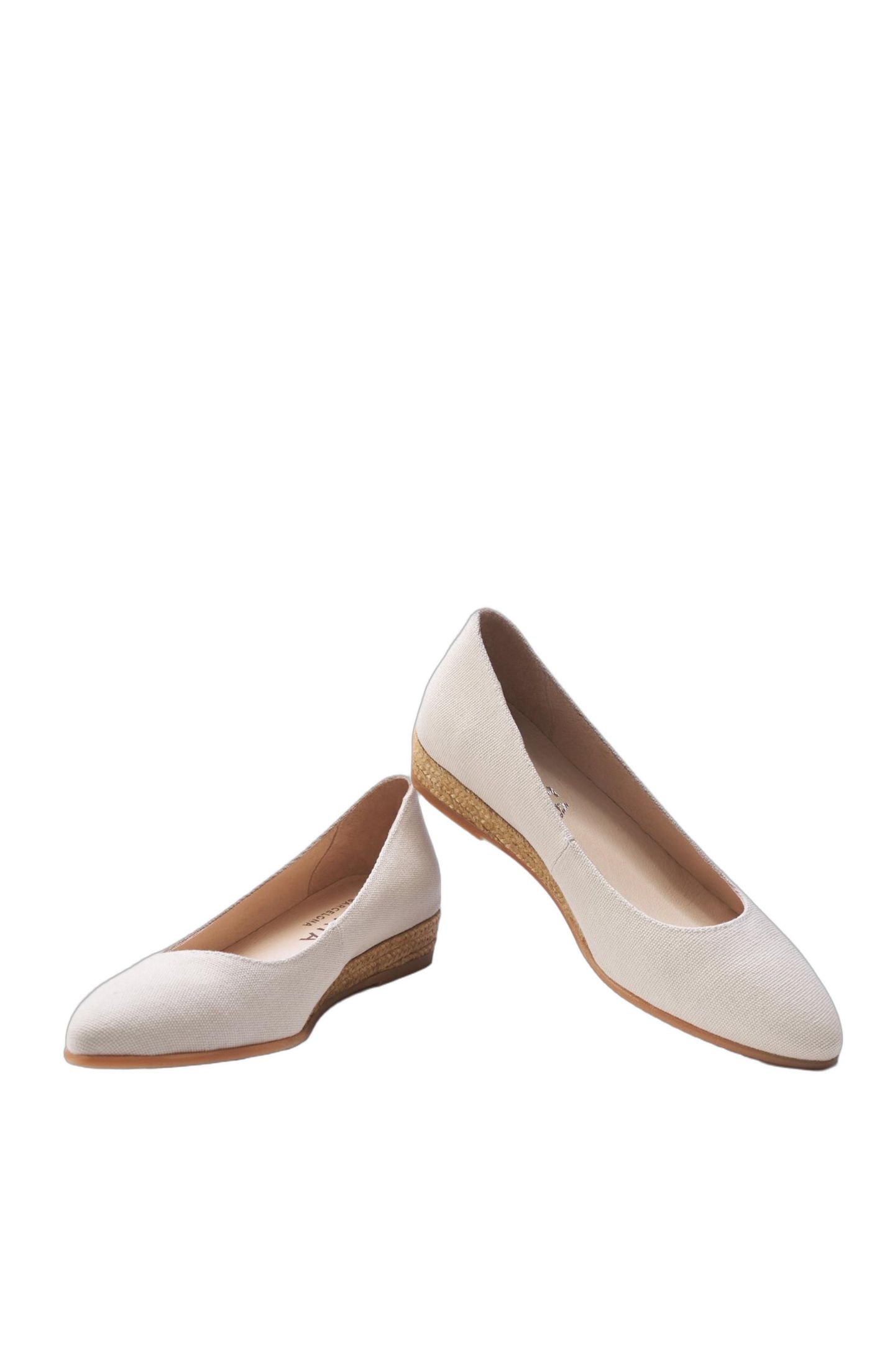 Женские сандалии VISCATA Rubina Canvas Espadrille Flats Slip on, цвет: Бежевый — фото 2