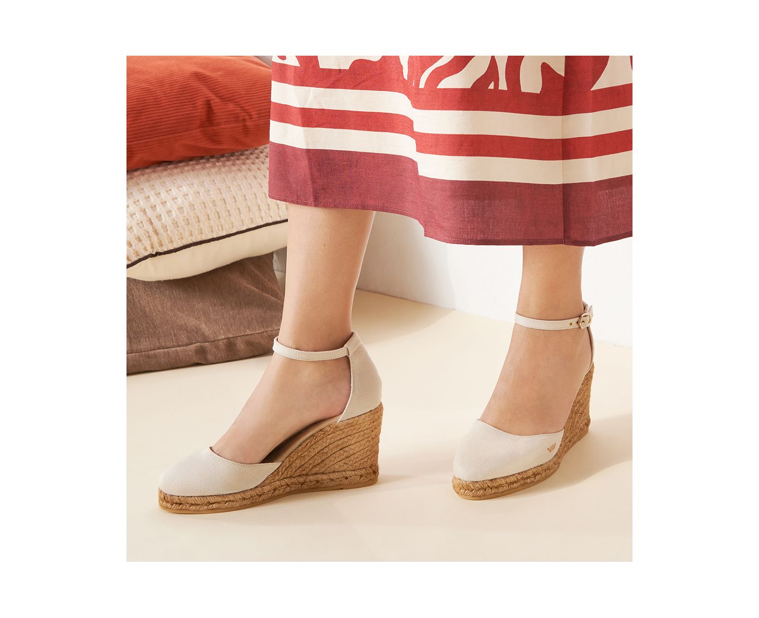 Women's Estartit Canvas Espadrille Wedges Ankle Strap