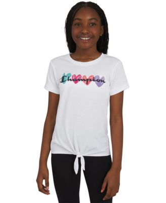 Big Girls Logo Graphic Tie-Front T-Shirt