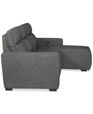 Miren 3-Pc. Fabric Chaise Sectional with 2 Power Headrest Recliners, Exclusively at Macy's