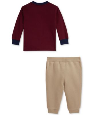 Baby Boys Long-Sleeve Tee & Fleece Jogger Set
