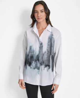 DKNY - Women's Graphic Skyline Shirt