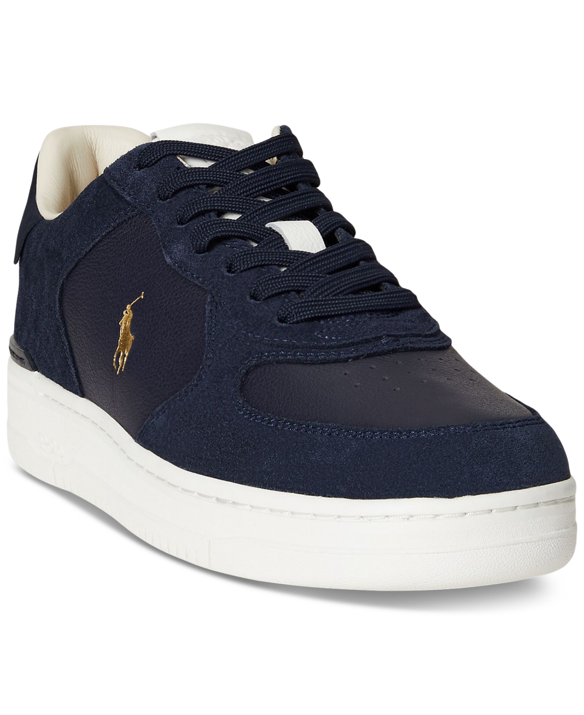 Polo Ralph Lauren Men's Masters Court Leather & Suede Sneakers In Black