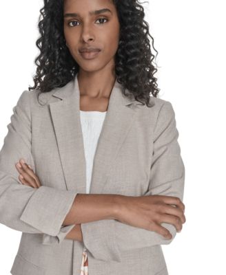 Petite Notch Collar Open Front Blazer