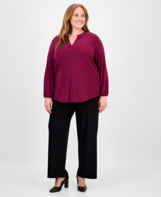 Plus Size Puff-Sleeve Top