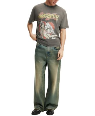 COTTON ON Men's Cropped Fit Music T-Shirt