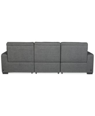Miren 3-Pc. Fabric Chaise Sectional with 1 Power Headrest Recliner