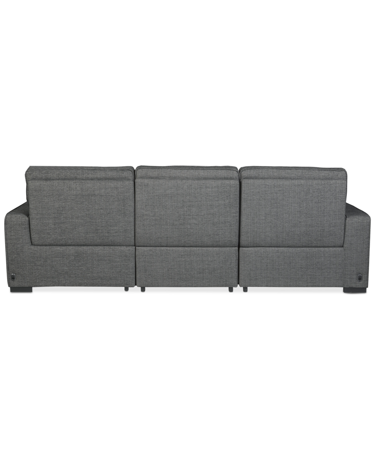 Macy's Miren 3-pc. Fabric Chaise Sectional With 1 Power Headrest Recliner, Exclusively At  In Gray