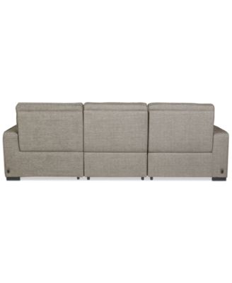 Miren 3-Pc. Fabric Chaise Sectional with 1 Power Headrest Recliner, Exclusively at Macy's